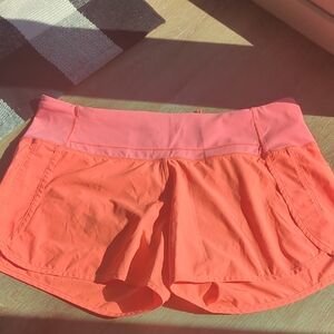 Lululemon Athletica Bright Orange Athletic Shorts
